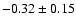 $-0.32 \pm 0.15$