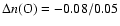 $\Delta n({\rm O})=-0.08/0.05$