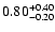$\rm0.80_{-0.20} ^{+0.40}$