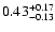 $\rm0.43_{-0.13} ^{+0.17}$