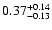 $\rm0.37_{-0.13} ^{+0.14} $