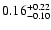 $\rm0.16_{-0.10} ^{+0.22}$