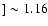 $]\sim1.16$