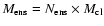 $M_{\rm ens} = N_{\rm ens} \times M_{\rm cl}$