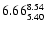 $\rm 6.66^{8.54}_{5.40}$