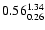 $\rm0.56^{1.34}_{0.26}$