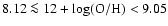 $8.12 \la 12+\log(\rm {O/H}) < 9.05$