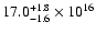 $17.0^{+1.8}_{-1.6}\times 10^{16}$