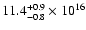 $11.4^{+0.9}_{-0.8}\times 10^{16}$