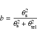 \begin{displaymath}
b = \frac{\theta_{\rm s}^2} {\theta_{\rm s}^2 + \theta_{\rm tel}^2}
\end{displaymath}