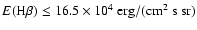 $E({\rm H}\beta) \le 16.5 \times 10^4~{\rm erg}/({\rm cm}^2~{\rm s}~{\rm sr})$
