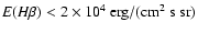 $\textit{E}(H\beta) <2 \times 10^4~{\rm erg}/({\rm cm}^2~ {\rm s}~{\rm sr})$