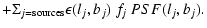 $\displaystyle + \Sigma_{j={\rm sources}} \epsilon(l_j,b_j)~ f_{j}~ PSF(l_j,b_j).$