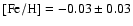 ${\rm [Fe/H]}=-0.03\pm0.03$