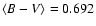 $\langle B-V\rangle=0.692$