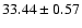 $33.44\pm0.57$