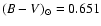 $(B-V)_{\odot}=0.651$