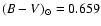 $(B-V)_{\odot}=0.659$