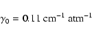\begin{displaymath}%
\gamma _0 = 0.11~{\rm cm}^{-1}~{\rm atm}^{-1}
\end{displaymath}
