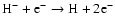 ${\rm H^- + e^- \to H + 2e^-}$