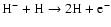 ${\rm H^- + H \to 2H + e^- }$