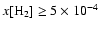 $x\rm {[H_2]} \ge 5\times 10^{-4}$