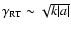 $\gamma_{\rm RT}\sim \sqrt{k\vert a\vert}$