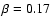 $\beta = 0.17$