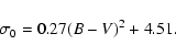 \begin{displaymath}\sigma_0 = 0.27(B-V)^2+4.51.\end{displaymath}