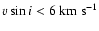 $v\sin i < 6~\rm {km~s}^{-1}$