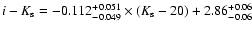 $i-K_{\rm s}=-0.112^{+0.051}_{-0.049}\times(K_{\rm s}-20)+2.86^{+0.06}_{-0.06}$