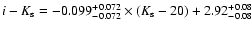 $i-K_{\rm s}=-0.099^{+0.072}_{-0.072}\times(K_{\rm s}-20)+2.92^{+0.08}_{-0.08}$