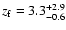 $z_{\rm f}=3.3^{+2.9}_{-0.6}$