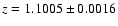 $z=1.1005\pm0.0016$