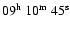$09^{\rm h}\ 10^{\rm m}\ 45^{\rm s}$