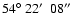 $54^\circ\ 22\hbox{$^\prime$ }\ 08\hbox{$^{\prime\prime}$ }$