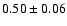 $0.50\pm0.06$