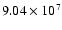 $ 9.04 \times 10^{7} $