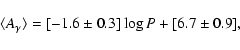 \begin{displaymath}\langle A_{\gamma} \rangle
= [-1.6 \pm 0.3]\log P +[6.7 \pm 0.9], \end{displaymath}