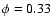 $\phi=0.33$