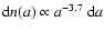 ${\rm d}n(a) \propto
a^{-3.7} ~{\rm d}a$