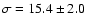 $\sigma = 15.4\pm2.0$