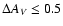 $\Delta A_{V} \leq 0.5$