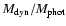 $M_{\rm dyn}/M_{\rm phot}$