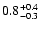 $\rm0.8^{+0.4}_{-0.3}$