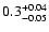 $\rm0.3^{+0.04}_{-0.05}$