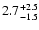 $\rm 2.7^{+2.5}_{-1.5}$