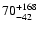 $\rm 70^{+168}_{-42}$