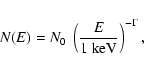 \begin{displaymath}N(E) = N_0 ~ \left( \frac{E}{1~ \rm keV} \right)^{-\Gamma} ,
\end{displaymath}