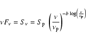 \begin{displaymath}\nu F_{\nu} = S_{\nu} = S_{\rm p} ~ \left( \frac{\nu}{\nu_{\rm p}} \right)^{-b\log \left( \frac{\nu}{\nu_{\rm p}} \right)}
\end{displaymath}